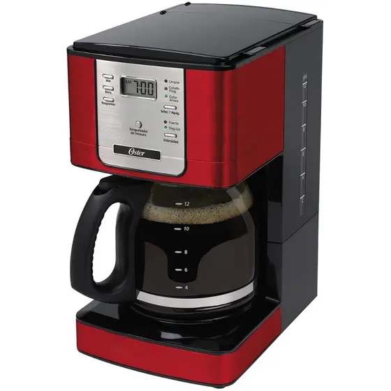 Cafeteira Elétrica de Gotejamento Oster Flavor 36 Xícaras 1,5L Programável Vermelha 1000W 127V 4401R