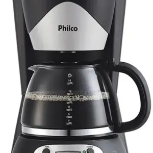 Cafeteira Elétrica de Gotejamento Philco 14 Xícaras Programável Preta e Inox 220V