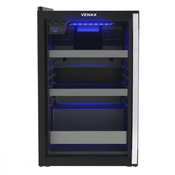 Cervejeira Venax Blue Light 82 Litros Porta Invertida Preto Fosco 110V EXPVQBL100
