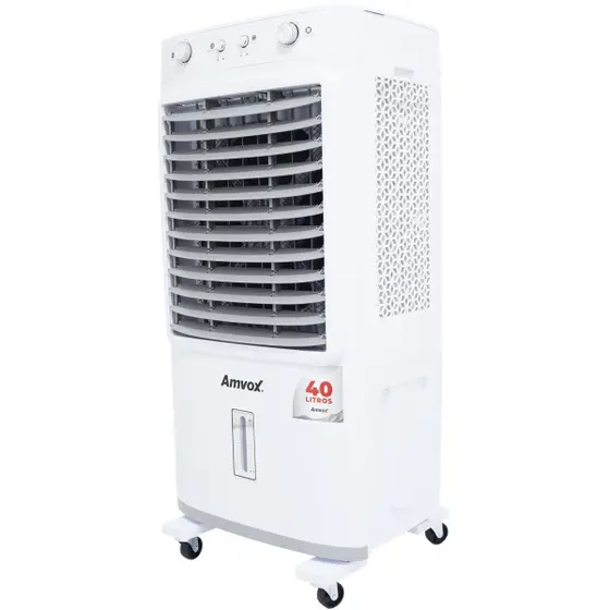 Climatizador Evaporativo Portátil Amvox Industrial 40 Litros Frio Umidificador Branco 110V ACL 4022