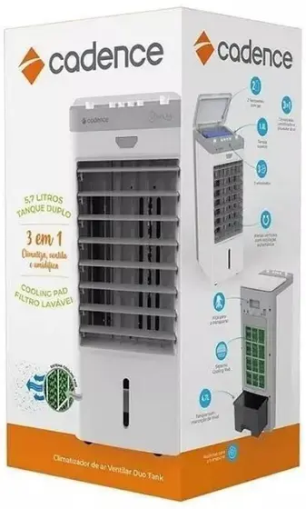 Climatizador de Ar Cadence 5.7 Litros Frio 65W SLV-CLI306