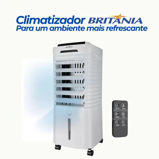 Climatizador de Ar Britânia 4 em 1 5 Litros com Controle Remoto 220V BCL05A