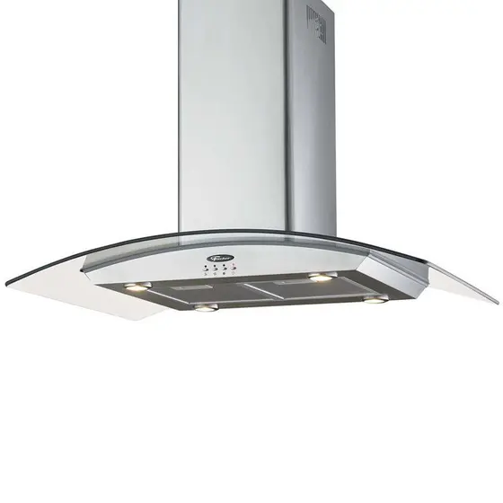 Coifa de Ilha Vidro Fischer Island 90cm em Aço Inox