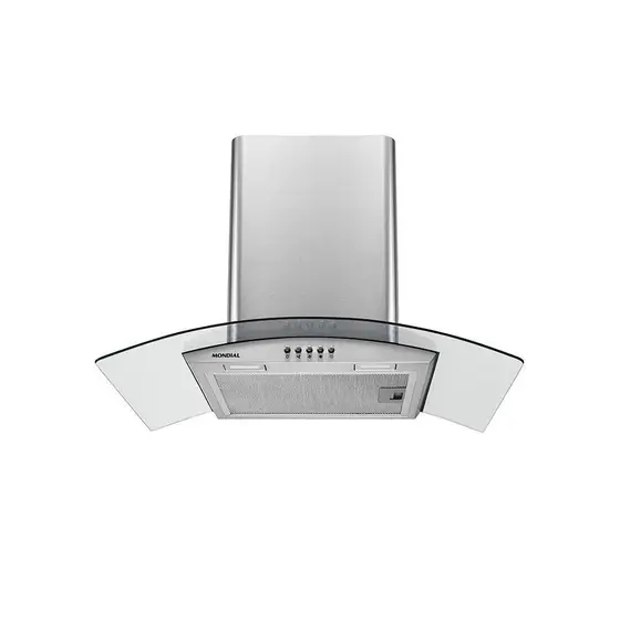 Coifa de Parede Vidro Curvo Mondial 60cm Inox 127V CF60-01