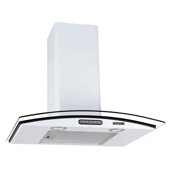 Coifa de Parede Vidro Curvo Fogatti Slim 60cm Branco