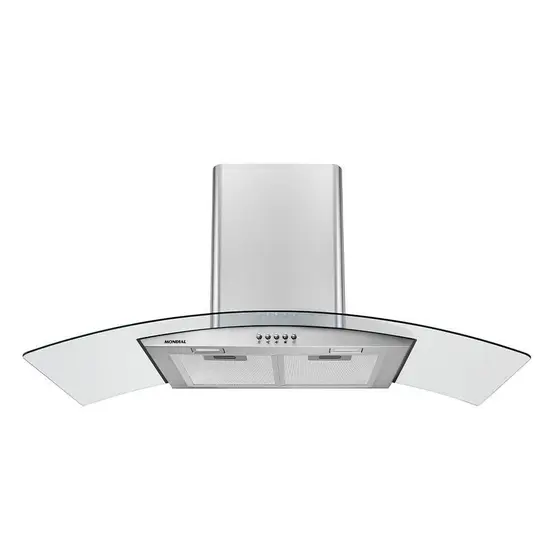 Coifa de Parede Vidro Curvo Mondial 90cm Inox 127V CF90-01