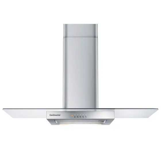 Coifa de Parede Vidro Curvo Continental 90cm Inox Glass CC9VX