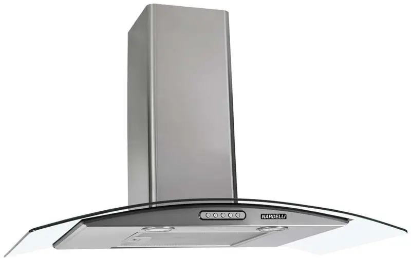 Coifa de Parede Vidro Curvo Nardelli Slim 80cm para 4 a 6 bocas