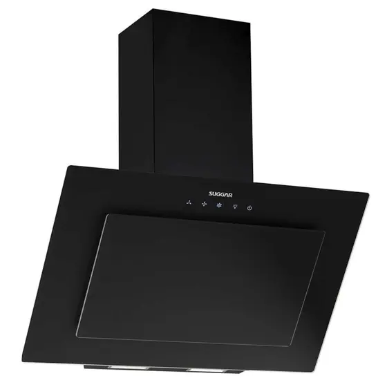 Coifa de Parede Inclinada Suggar Onix 90cm Vidro Preto