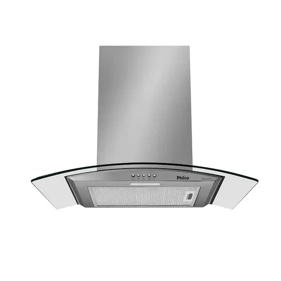 Coifa de Parede Vidro Curvo Philco Glass 60cm Inox 127V PCO60G
