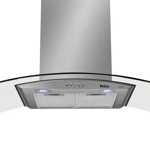 Coifa de Parede Vidro Curvo Philco Glass 90cm PCO90G