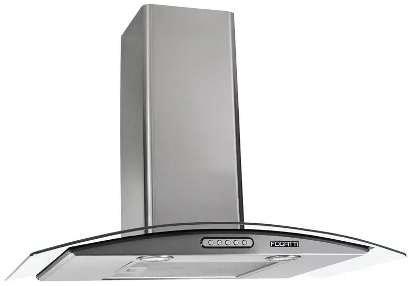 Coifa de Parede Vidro Curvo Fogatti Slim 70cm Inox para 4 a 5 bocas