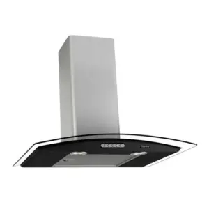 Coifa de Parede Vidro Curvo Terim 60cm Black e Inox 110V