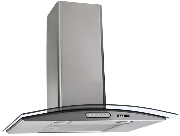 Coifa de Parede Vidro Curvo Fogatti Slim 60cm Inox para 4 a 5 bocas