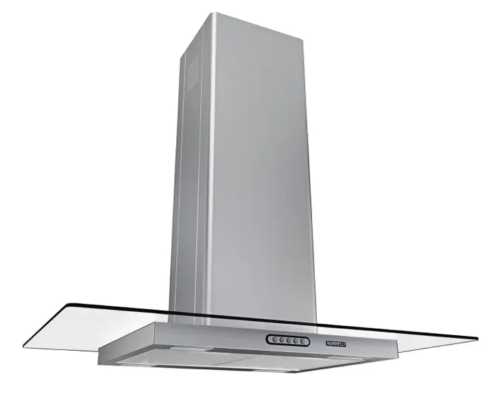 Coifa de Ilha Vidro Reto Nardelli 90cm Inox para 4 a 6 Bocas