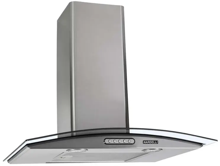 Coifa de Parede Vidro Curvo Nardelli Slim 60cm Inox para 4 a 5 bocas