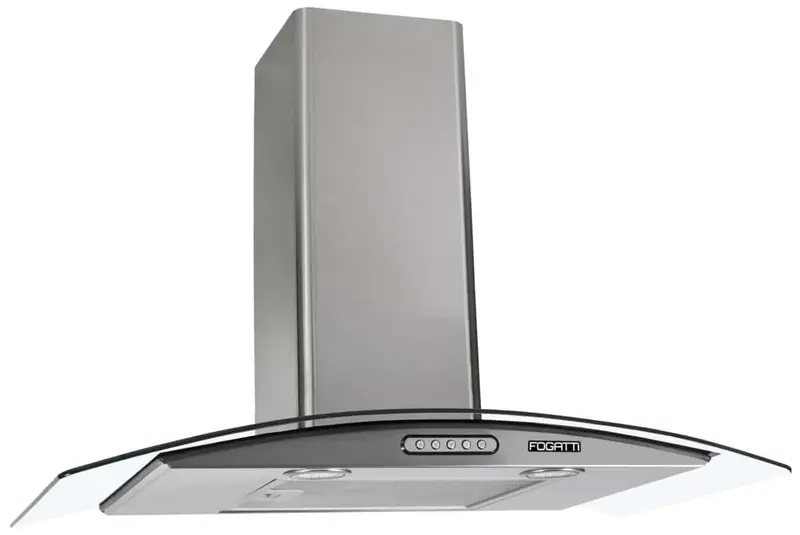 Coifa de Parede Vidro Curvo Fogatti Slim 75cm Inox para 4 a 6 bocas