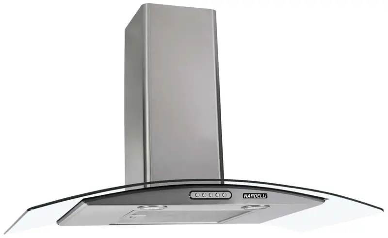 Coifa de Parede Vidro Curvo Fogatti Slim 90cm Inox para 4 a 6 bocas