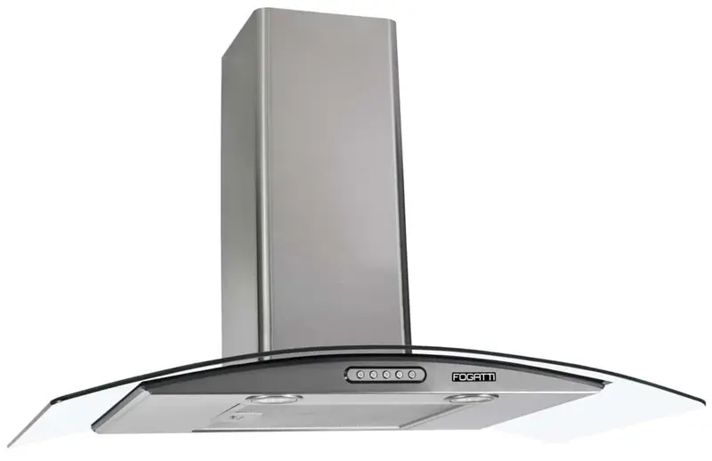 Coifa de Parede Vidro Curvo Fogatti 80cm Inox para 4 a 6 bocas