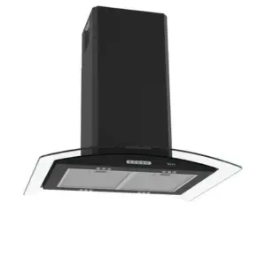 Coifa de Ilha Vidro Curvo Terim 75cm Preto 127V Coifa de Ilha Vidro Curvo Terim 75cm Preto 127V