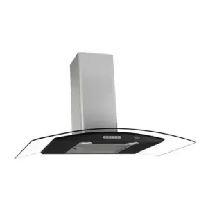 Coifa de Parede Vidro Curvo Terim 80cm Black e Inox com Duto Slim