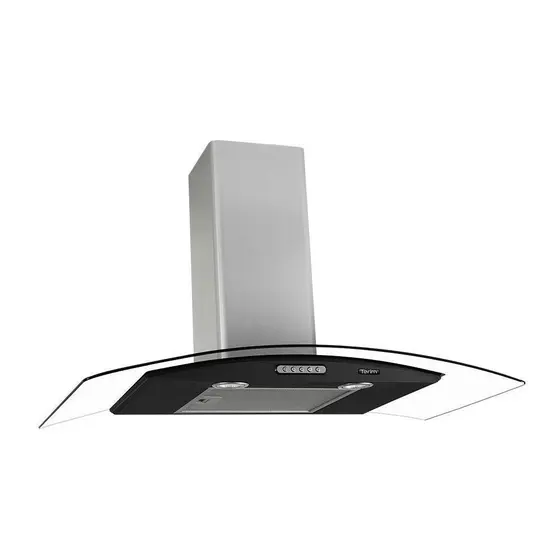 Coifa de Parede Vidro Curvo Terim 80cm Black e Inox com Duto Slim
