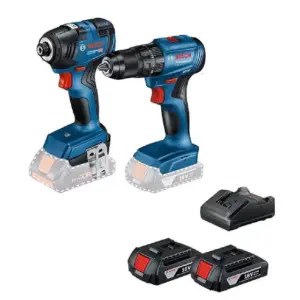 Kit Furadeira Parafusadeira de Impacto Bosch GSB 185-LI + Chave de Impacto GDR 18V-200 com 2 Baterias Bivolt