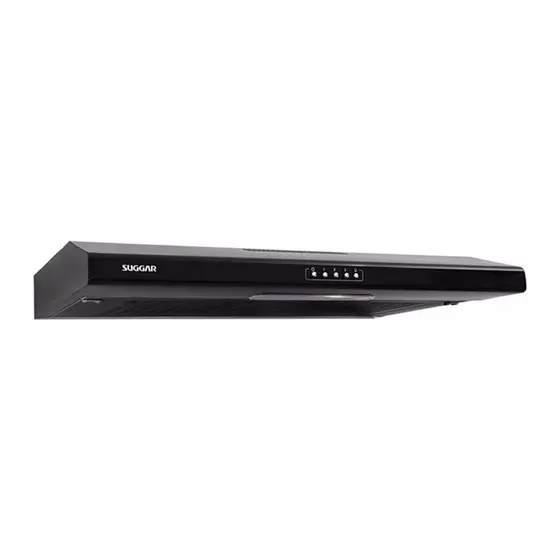 Depurador de Ar de Parede Suggar Slim 80cm Preto 130W 3 Velocidades DI801PT/DI802PT