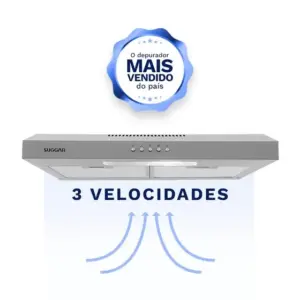Depurador de Ar de Parede com Exaustor Suggar Slim 60cm Prata 220V DPS162PR Depurador de Ar de Parede com Exaustor Suggar Slim 60cm Prata 220V DPS162PR