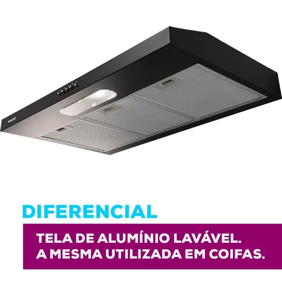 Depurador de Ar de Parede Suggar Slim 80cm Preto 3 Velocidades DPS181PT / DPS182PT