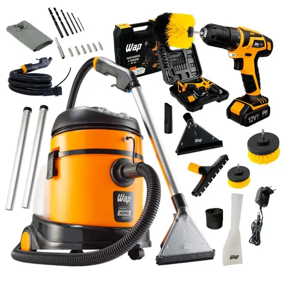 Extratora WAP Home Cleaner para Sofá, Colchão e Carpete com Furadeira e Escova