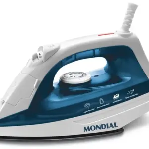 Ferro a Vapor Mondial com Base Antiaderente e Spray Branco 110V F32