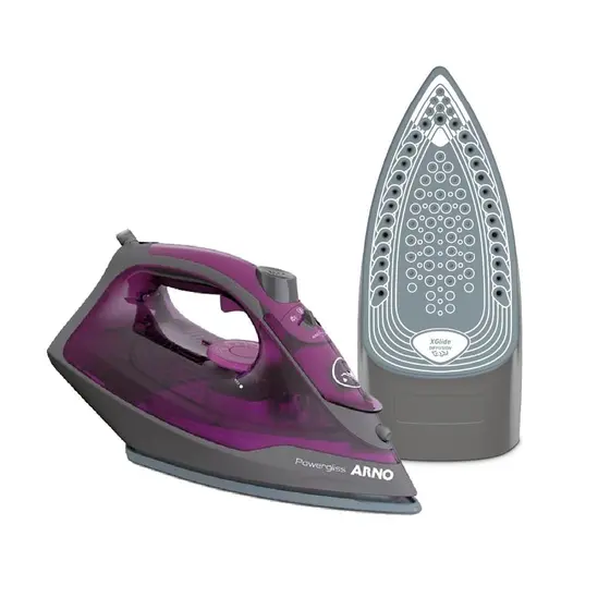Ferro a Vapor Arno Powergliss com Base Xglide Roxo FPO1