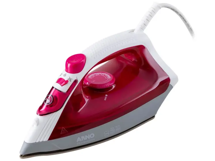 Ferro a Vapor Elétrico Arno Steamgliss com Base Cerâmica Rosa FSGC