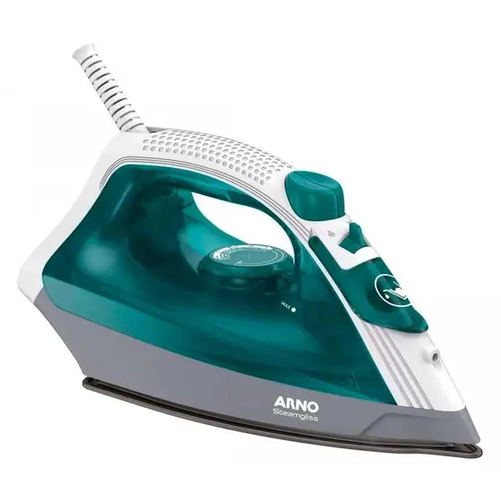 Ferro a Vapor Elétrico Arno Steamgliss 1200W com Base Antiaderente Verde 220V FV1920