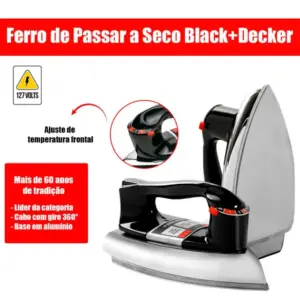 Ferro de Passar a Seco Black & Decker Preto 1100W 127V VFA1110TM2