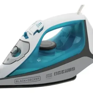 Ferro de Passar a Vapor Black & Decker com Base Antiaderente Azul e Branco 127V FX3060