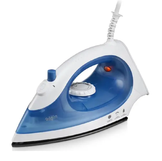 Ferro de Passar a Vapor e a Seco 2 em 1 Elgin Iron Press com Base Antiaderente Azul