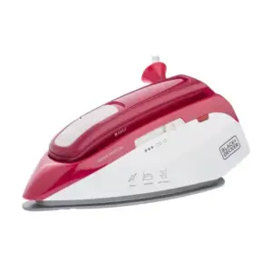 Ferro de Passar a Vapor de Viagem Black & Decker Branco e Vermelho Bivolt FXVG1