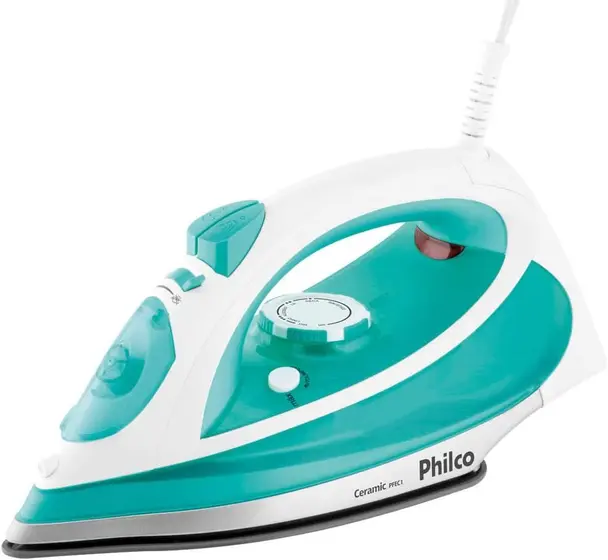 Ferro de Passar a Vapor Philco Ceramic Branco e Verde 110V PFEC1