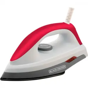 Ferro de Passar Roupa a Seco Black & Decker com Base Antiaderente Vermelho 1000W 127V