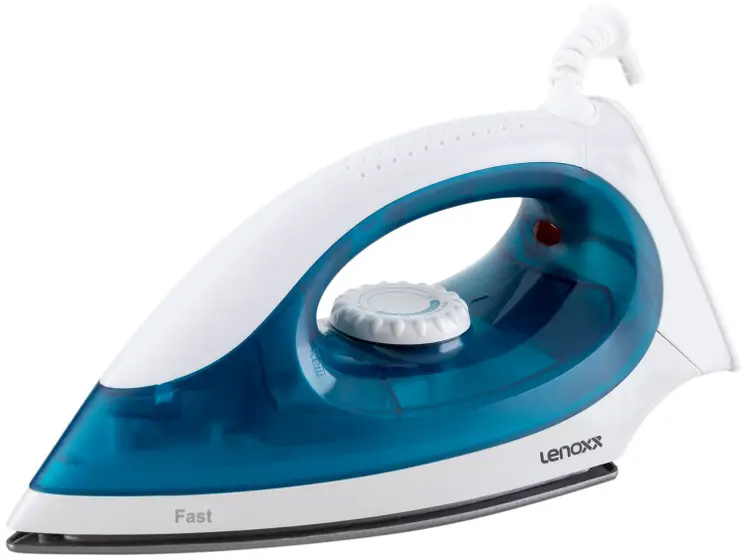 Ferro de Passar Roupa a Seco Portátil Lenoxx Fast Azul e Branco PFF603