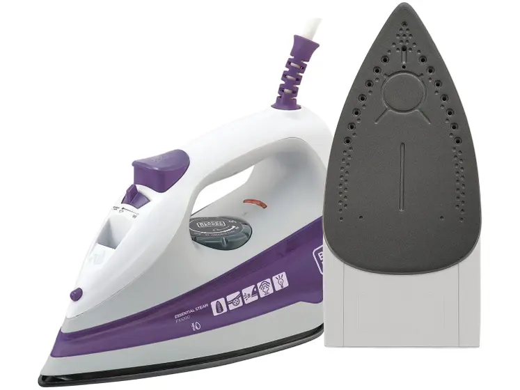 Ferro de Passar Roupa a Vapor e a Seco Black & Decker Essential Steam Branco e Roxo FX1000