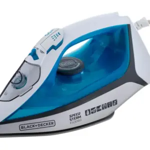 Ferro de Passar Roupa a Vapor e a Seco Black & Decker Speed Steam Branco e Azul FX3060