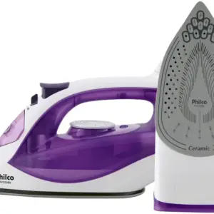 Ferro de Passar Roupa a Vapor e a Seco Philco Branco e Roxo PFV320RX