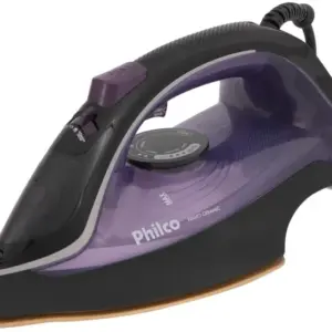 Ferro de Passar Roupa a Vapor e a Seco Portátil Philco Nano Ceramic Preto e Roxo PFV2100RX