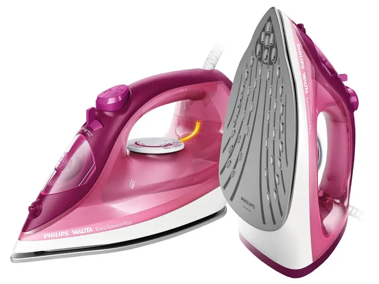 Ferro de Passar Roupa a Vapor e a Seco Portátil Philips Walita EasySpeed Plus Rosa RI2146