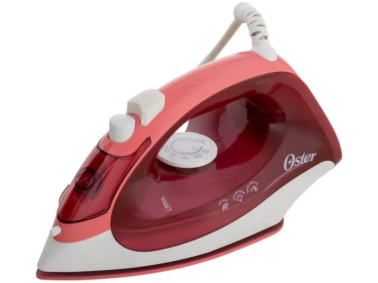 Ferro de Passar Roupa a Vapor Oster Aeroceramic Branco e Rosa GCSTBS5053