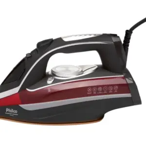 Ferro de Passar Roupa a Vapor Philco Titanium Ceramic Cinza e Vermelho