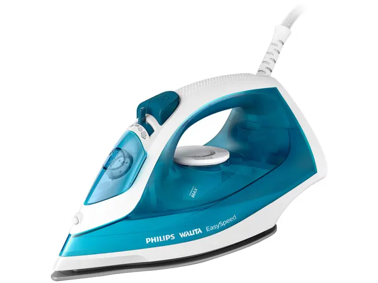Ferro de Passar Roupa a Vapor Philips Easy Speed Azul e Branco RI1747